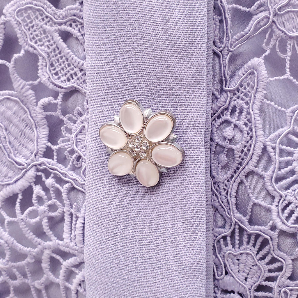 SELF-PORTRAIT PURPLE LACE CROPPED JACKET WITH CRYSTAL BUTTONS - SIZE US 10