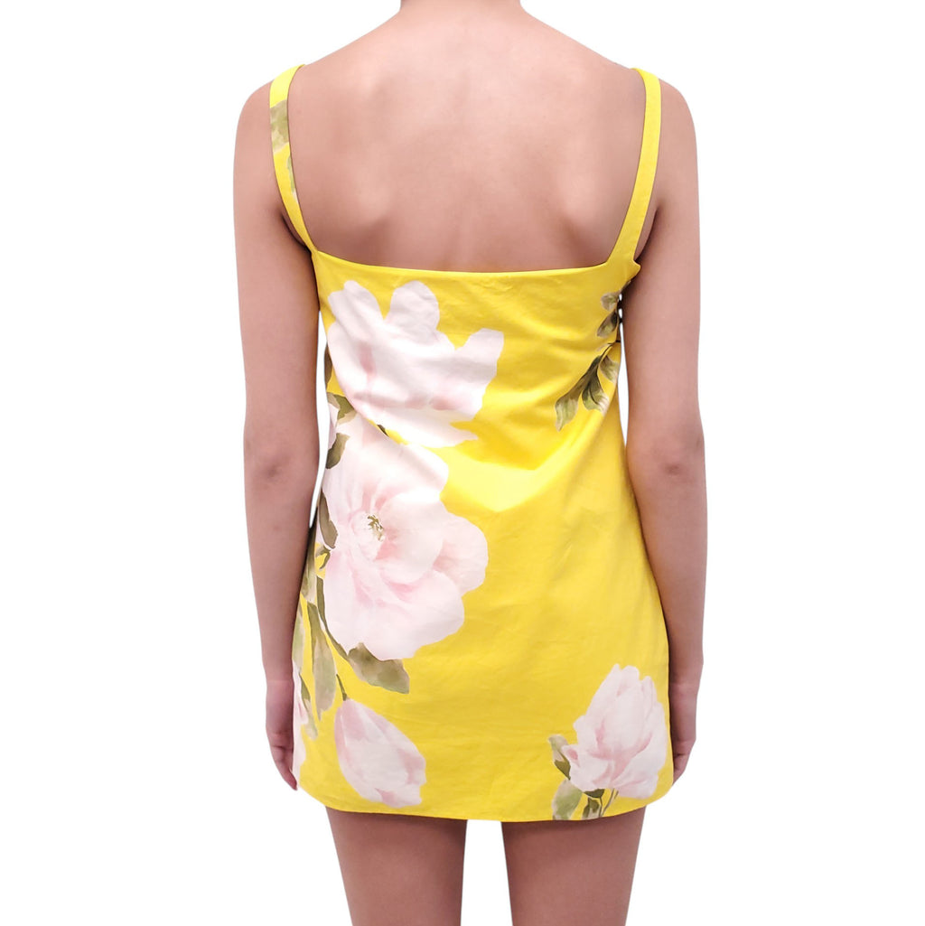 VALENTINO YELLOW VINTAGE ROSE PRINT ROMPER - SIZE 40