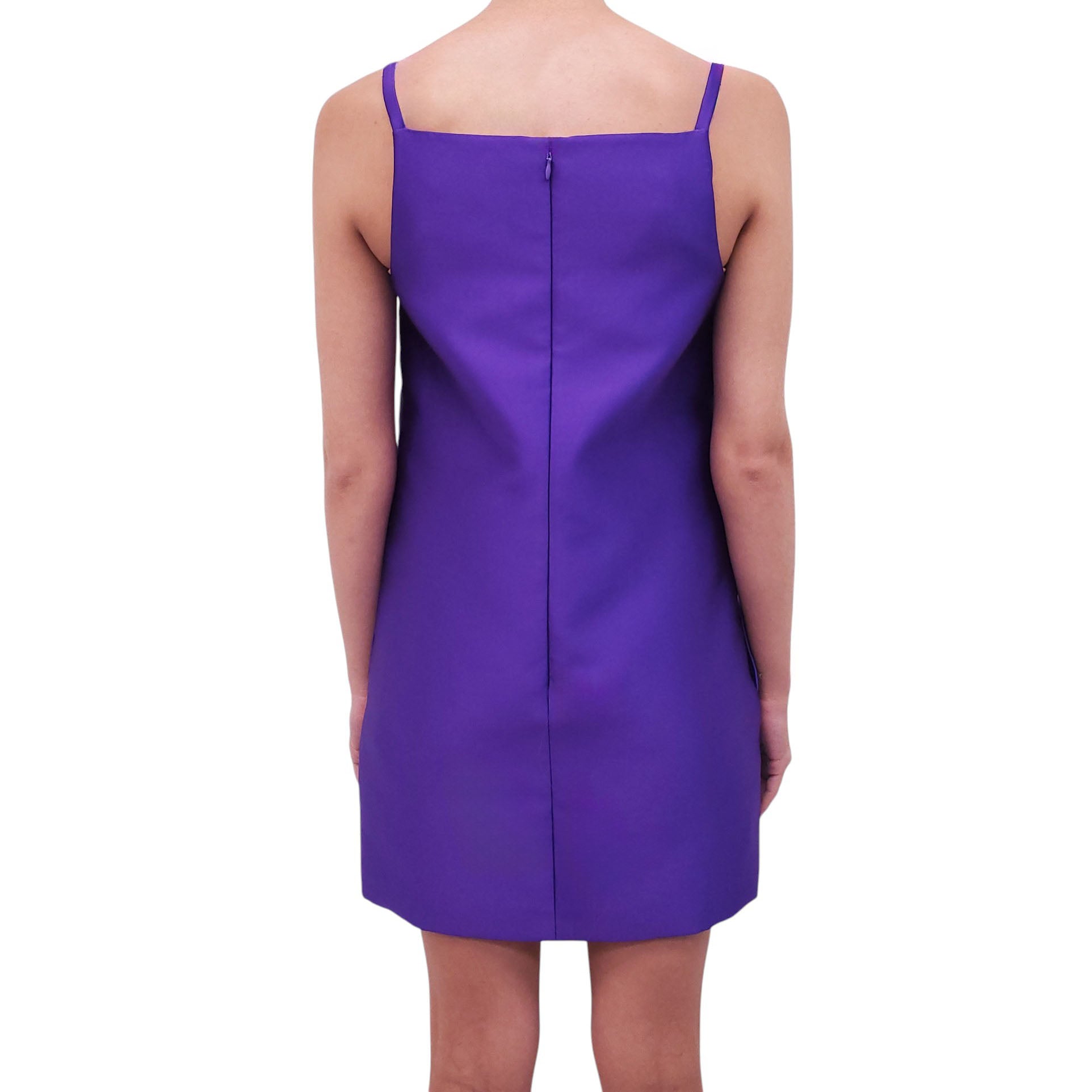 VALENTINO PURPLE SATIN MINI DRESS - SIZE 40