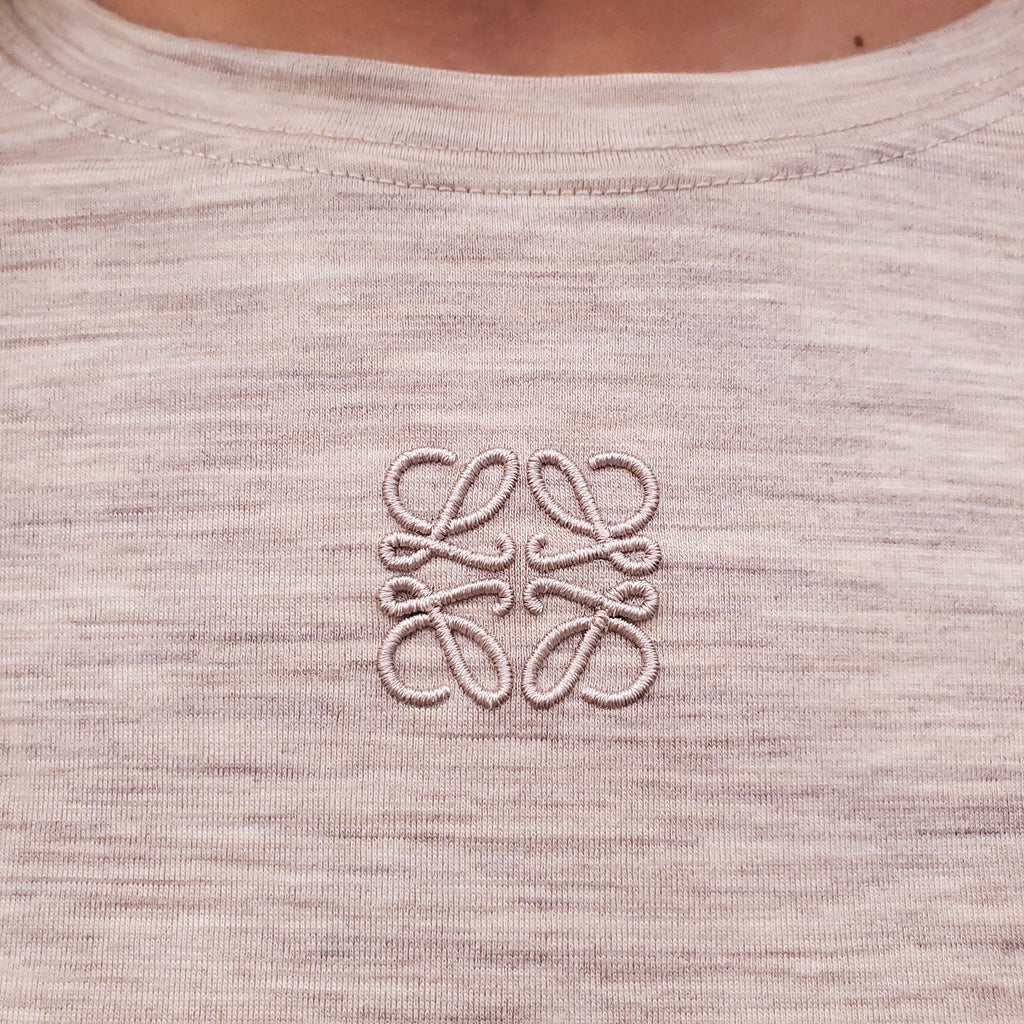 LOEWE TAUPE ANAGRAM LONG-SLEEVE TOP - SIZE S