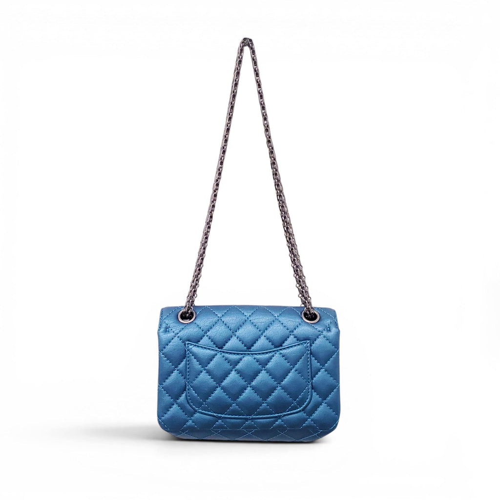 CHANEL BLUE METALLIC RE-ISSUE BAG