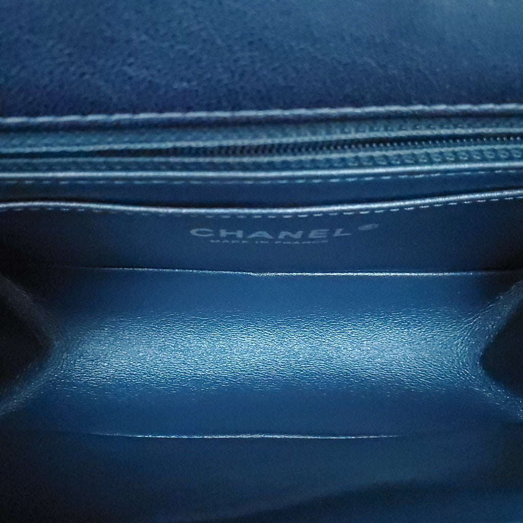 CHANEL BLUE METALLIC RE-ISSUE BAG