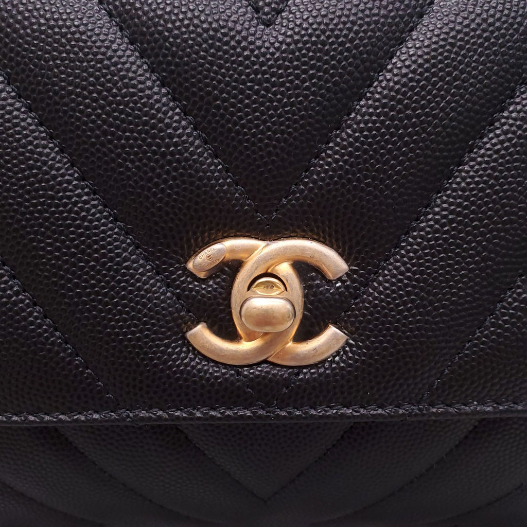 CHANEL BLACK LIZARD HANDLE COCO BAG