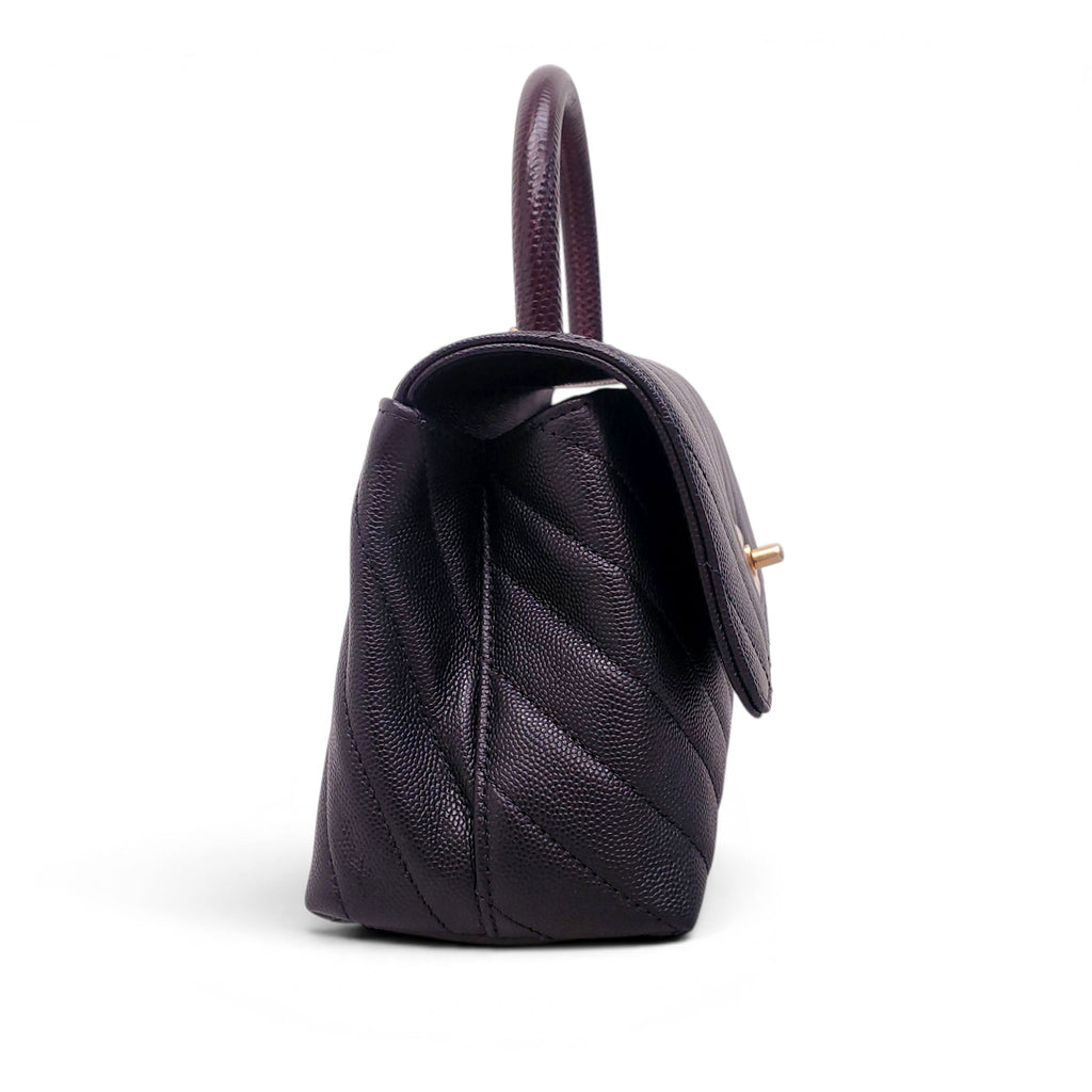 CHANEL BLACK LIZARD HANDLE COCO BAG