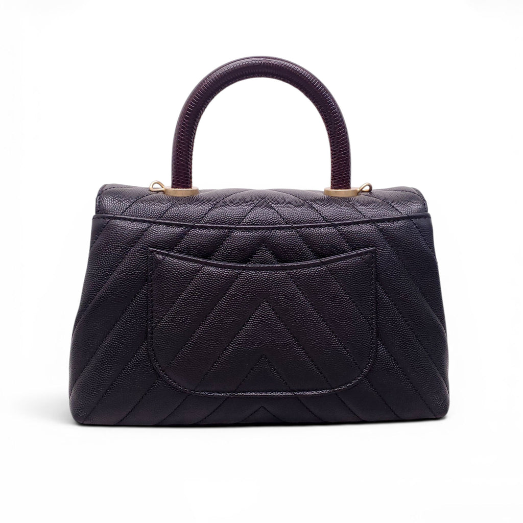 CHANEL BLACK LIZARD HANDLE COCO BAG