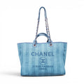 CHANEL TURQUOISE DEAUVILLE TOTE BAG