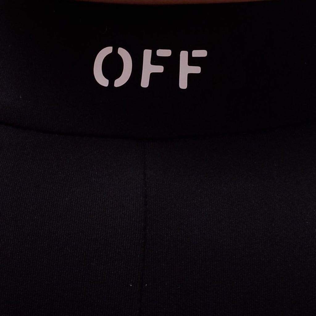OFF-WHITE BLACK LOGO LEGGINGS - SIZE XS