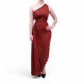 A.L.C. COPPER ASYMMETRICAL PLEATED DRESS - SIZE 2