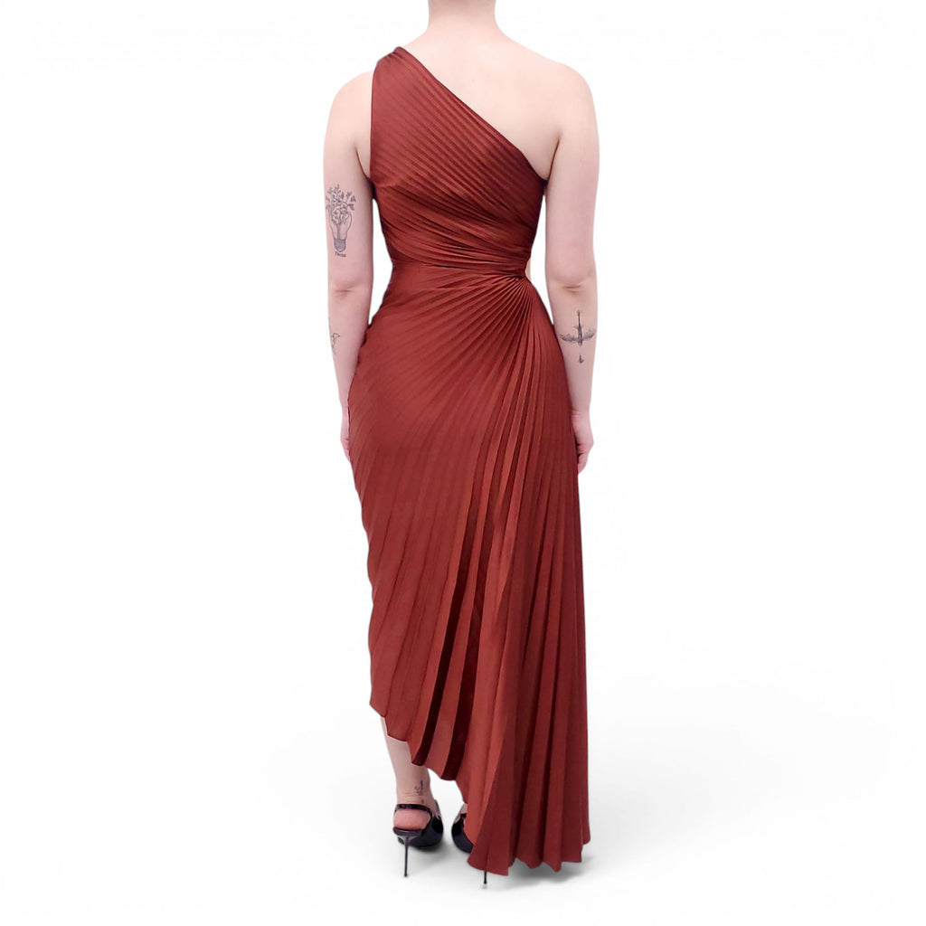 A.L.C. COPPER ASYMMETRICAL PLEATED DRESS - SIZE 2