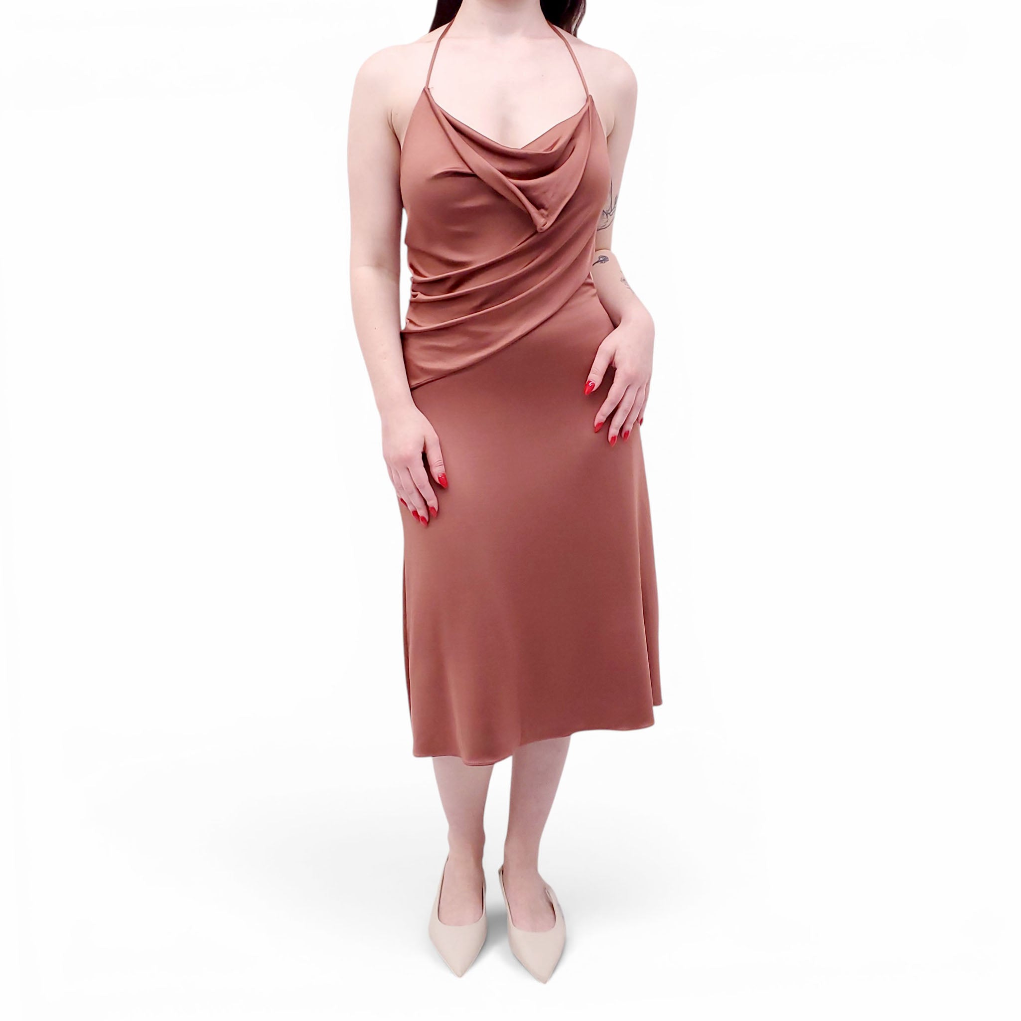 ET OCHS TERRACOTTA HALTER DRESS - SIZE 4