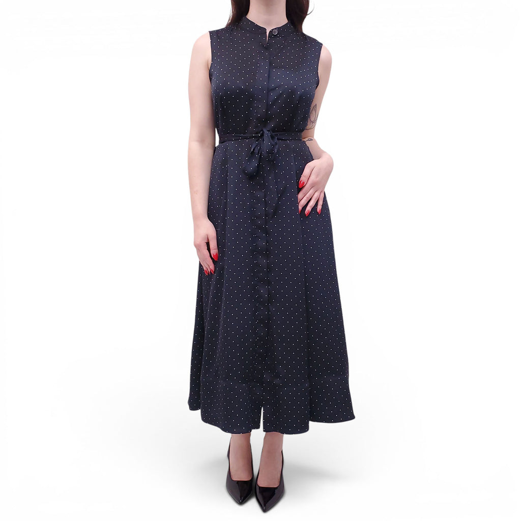 EQUIPMENT BLACK POLKA-DOT DRESS - SIZE 6