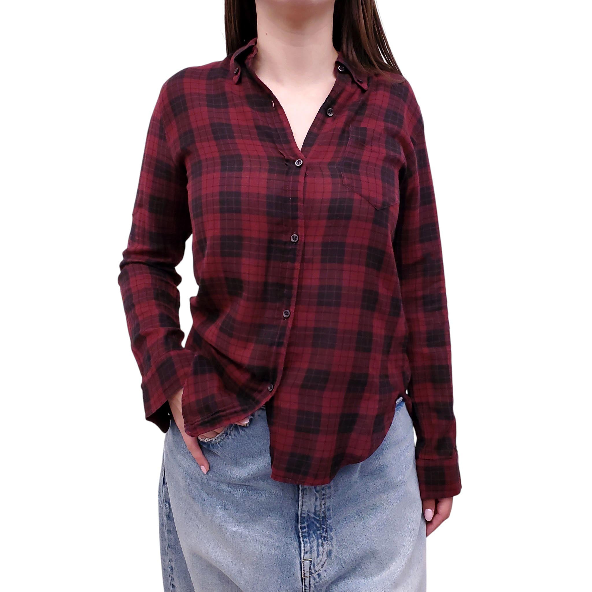ISABEL MARANT ÉTOILE RED PLAID BLOUSE - SIZE 38