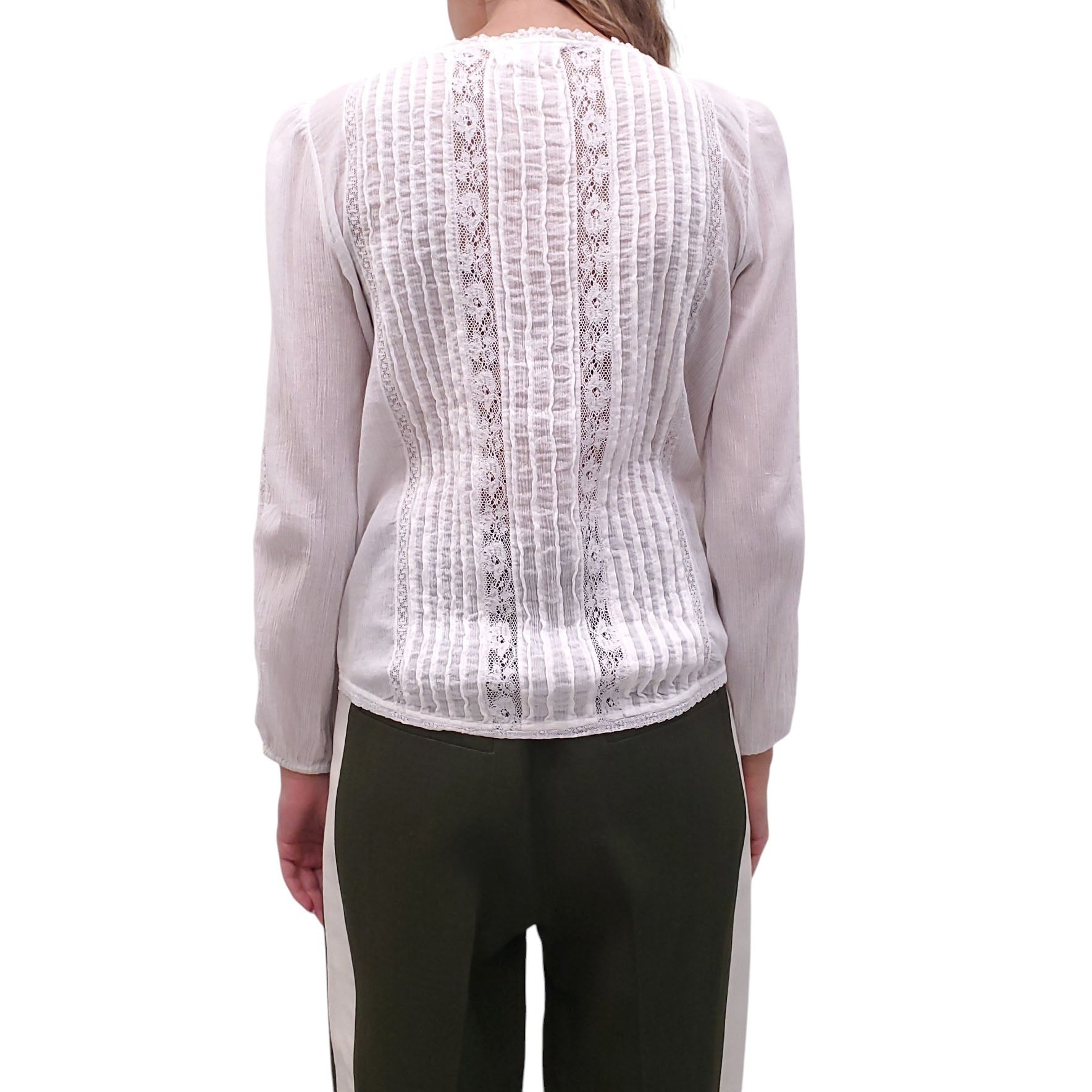 ISABEL MARANT ÉTOILE WHITE RUFFLE COTTON BLOUSE - SIZE 40