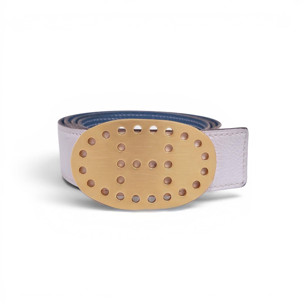HERMÈS OVAL H LOGO REVERSIBLE BELT - SIZE 85