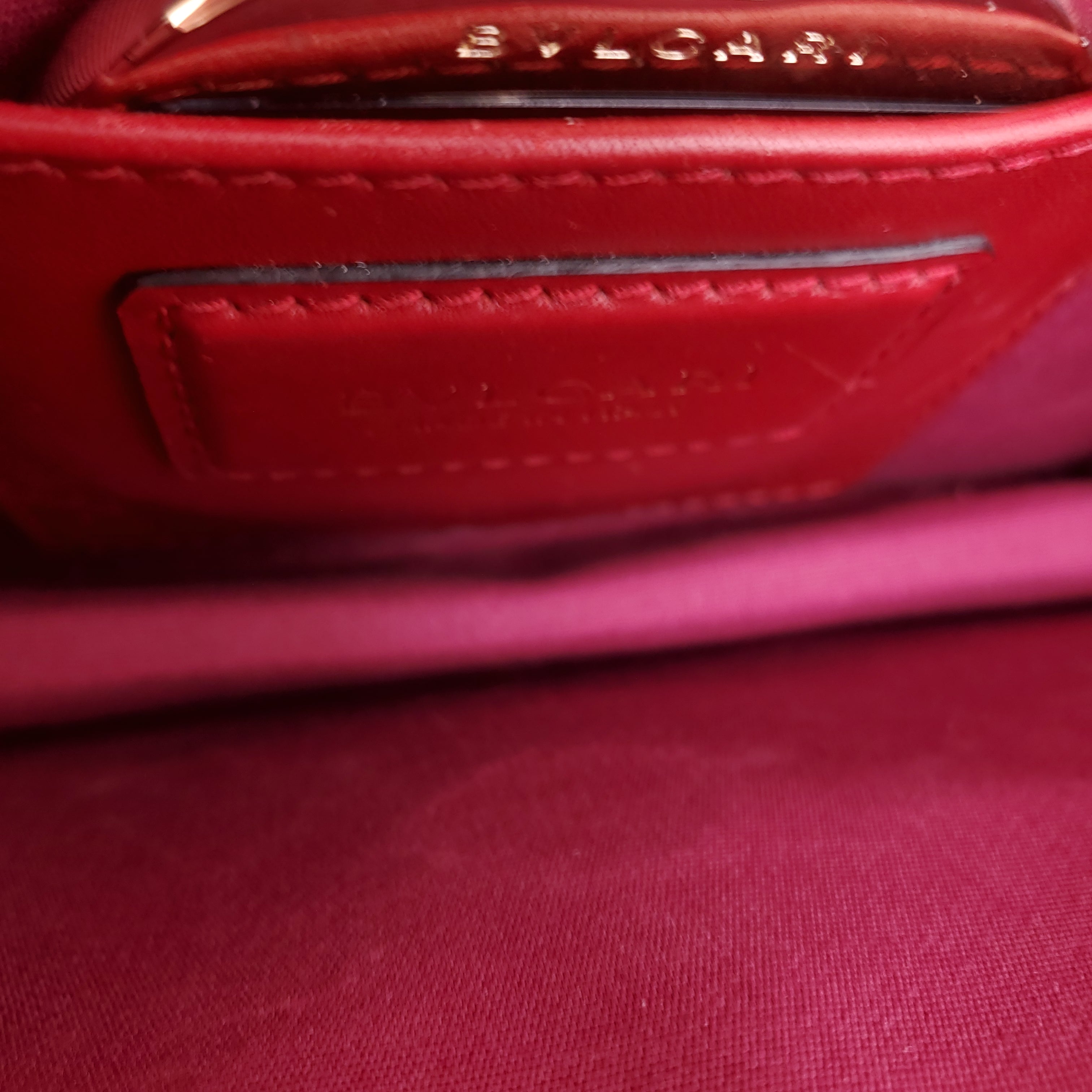 BVLGARI RED LEATHER SERPENTI CROSSBODY BAG