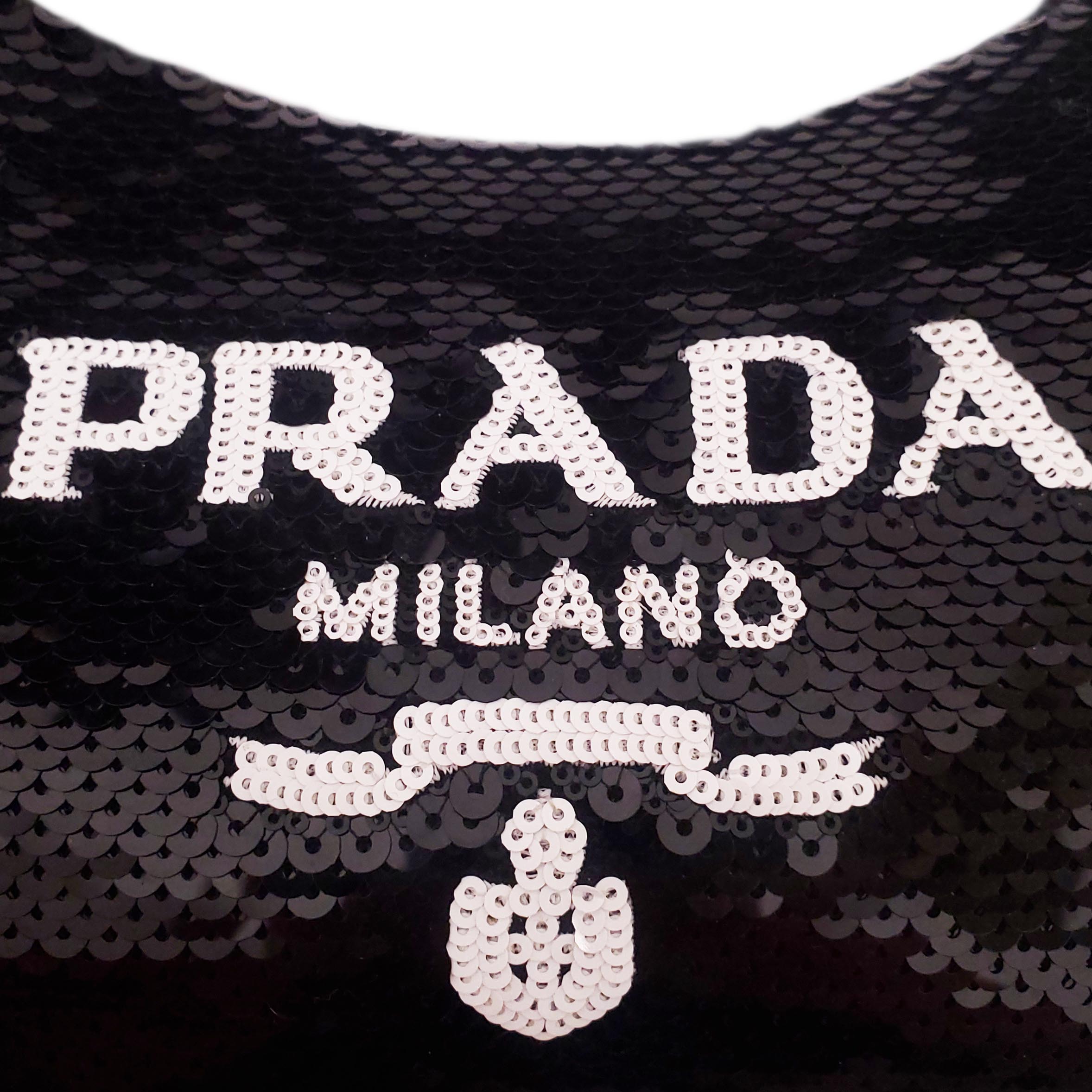 PRADA BLACK SEQUIN RE-EDITION BAG