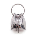 JIMMY CHOO SILVER METALLIC BON-BON BUCKET BAG