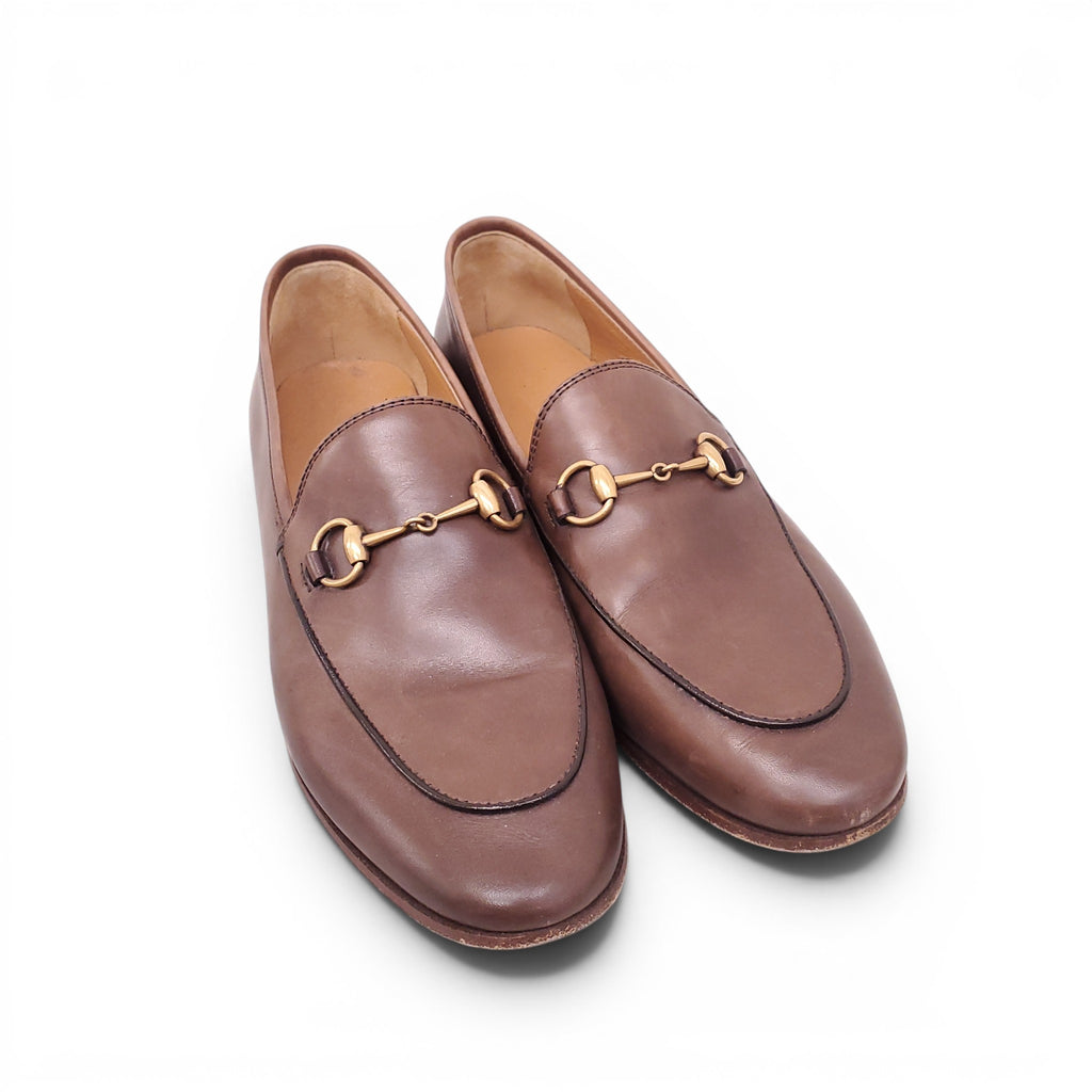 GUCCI BROWN PRINCETOWN HORSEBIT LOAFERS - SIZE 38