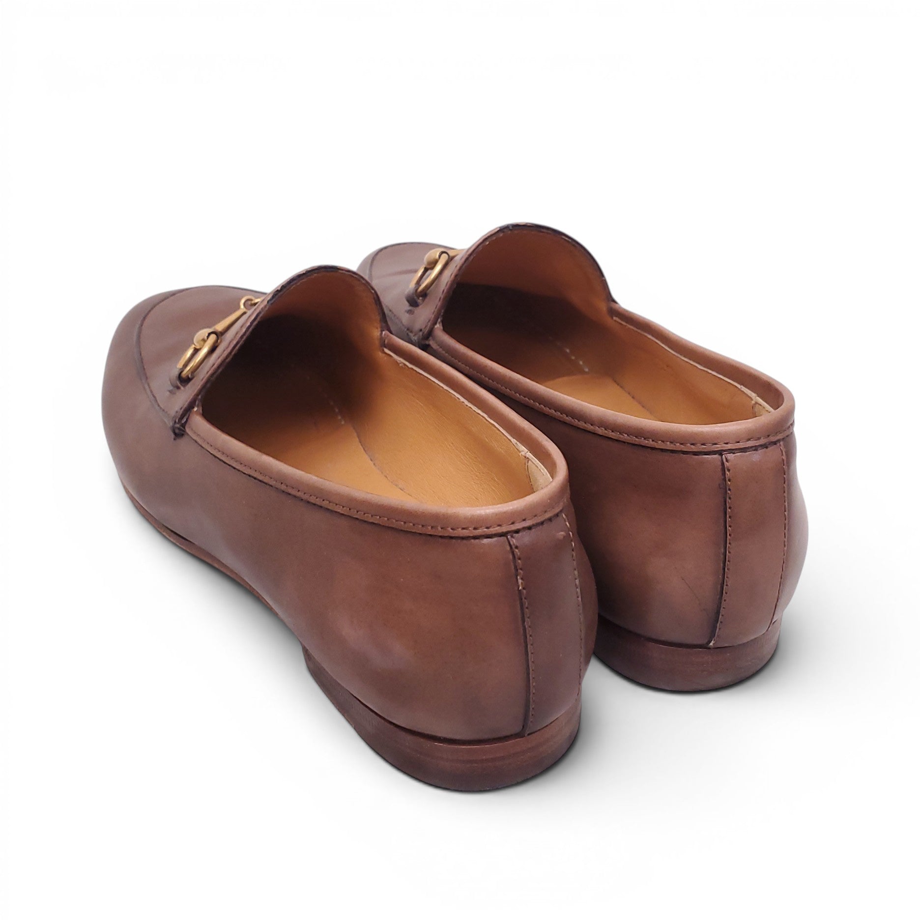 GUCCI BROWN PRINCETOWN HORSEBIT LOAFERS - SIZE 38