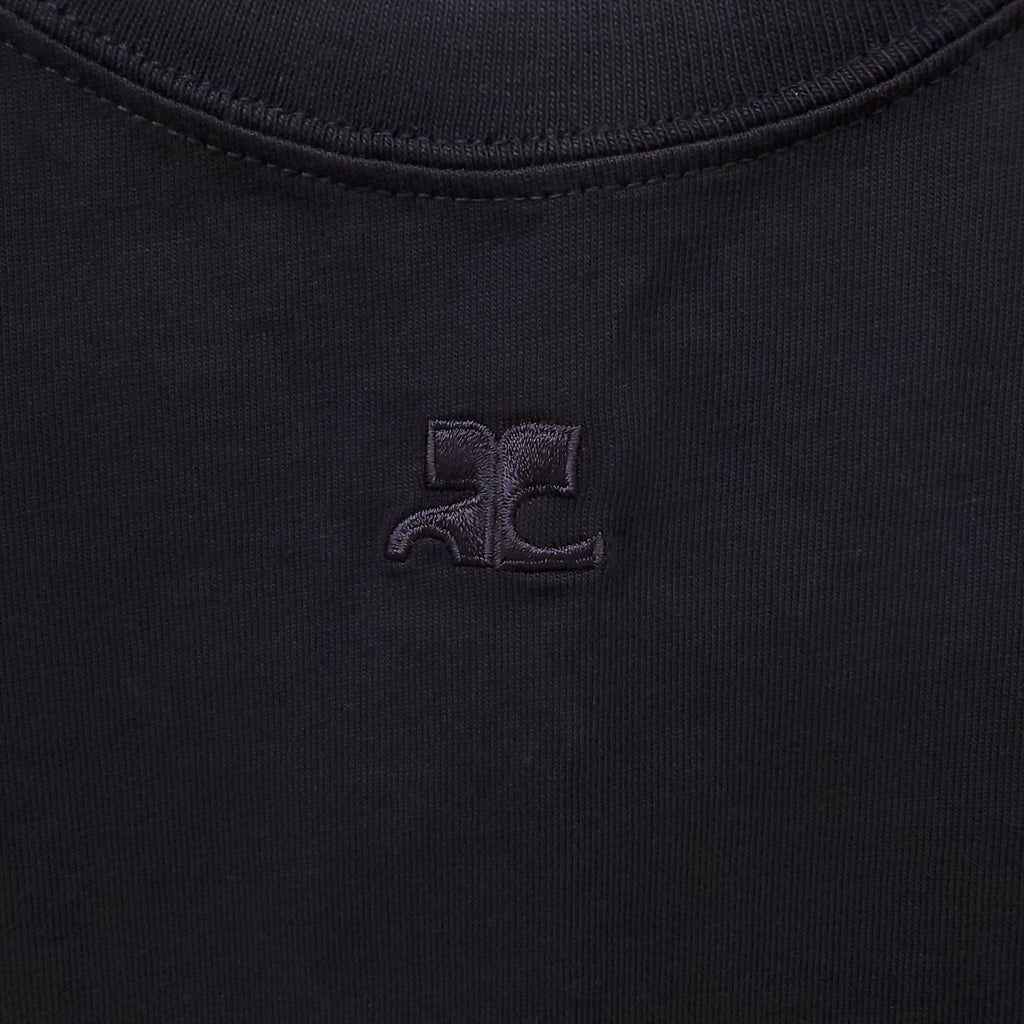 COURRÈGES BLACK LOGO TANK TOP - SIZE S