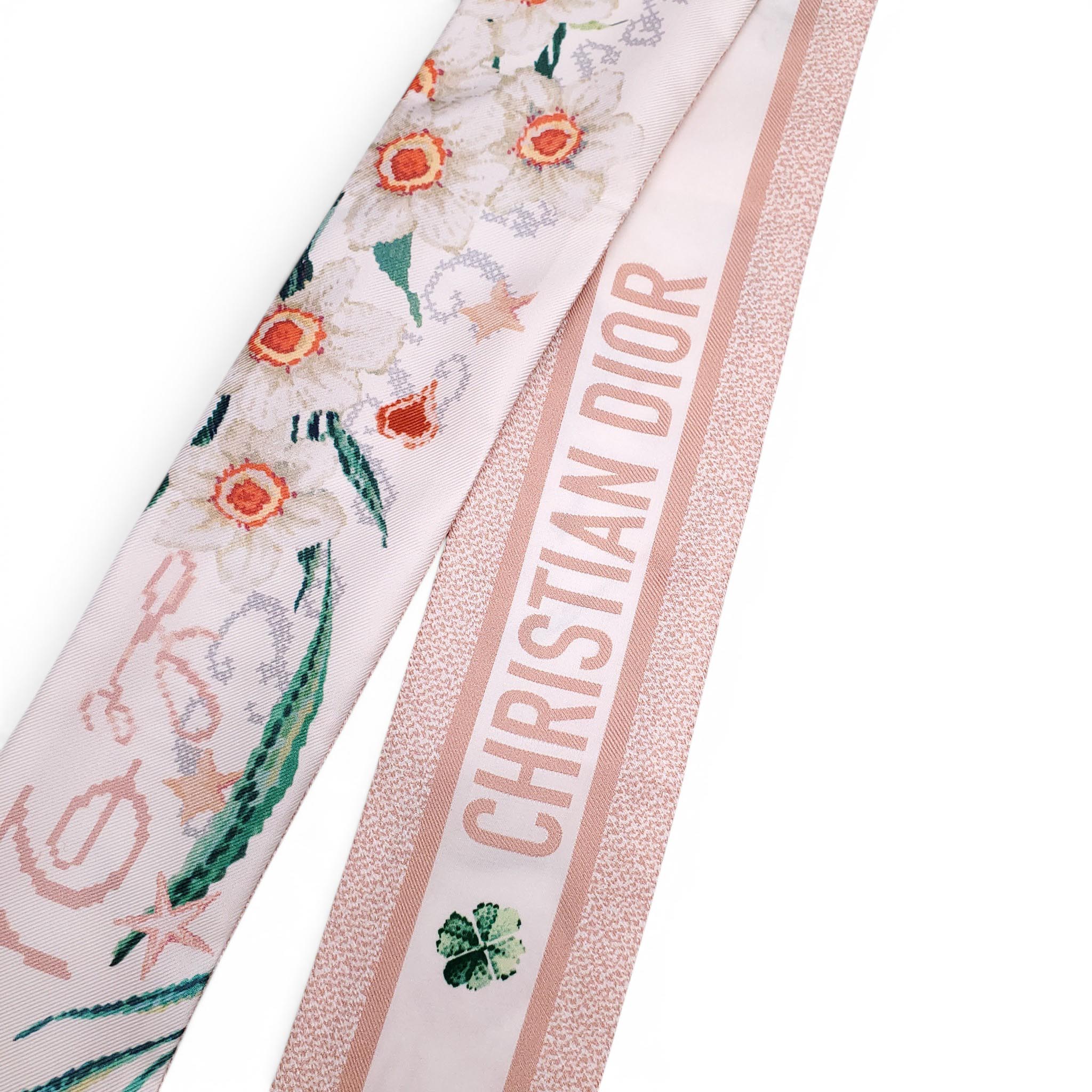 CHRISTIAN DIOR FLORAL PATTERNED TWILLY SCARF