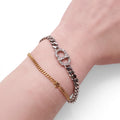 CHRISTIAN DIOR CD LOGO TWO-TONED CHAIN BRACELET