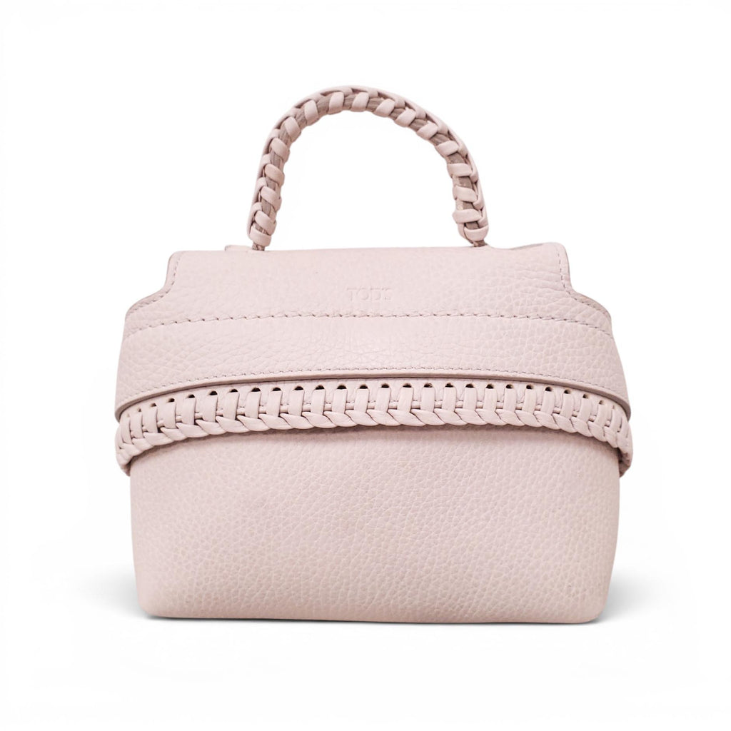 TOD'S CREAM LEATHER BRAIDED CROSSBODY BAG
