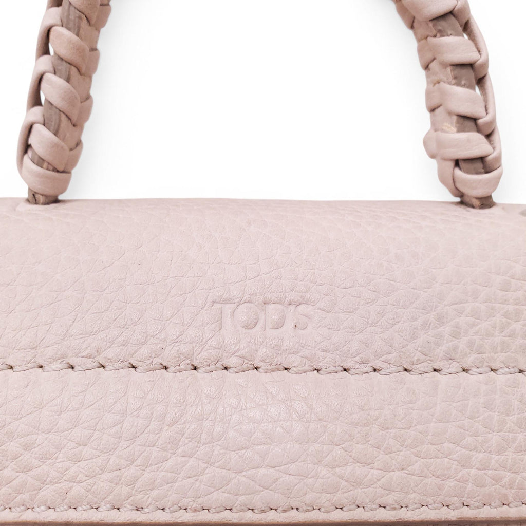 TOD'S CREAM LEATHER BRAIDED CROSSBODY BAG