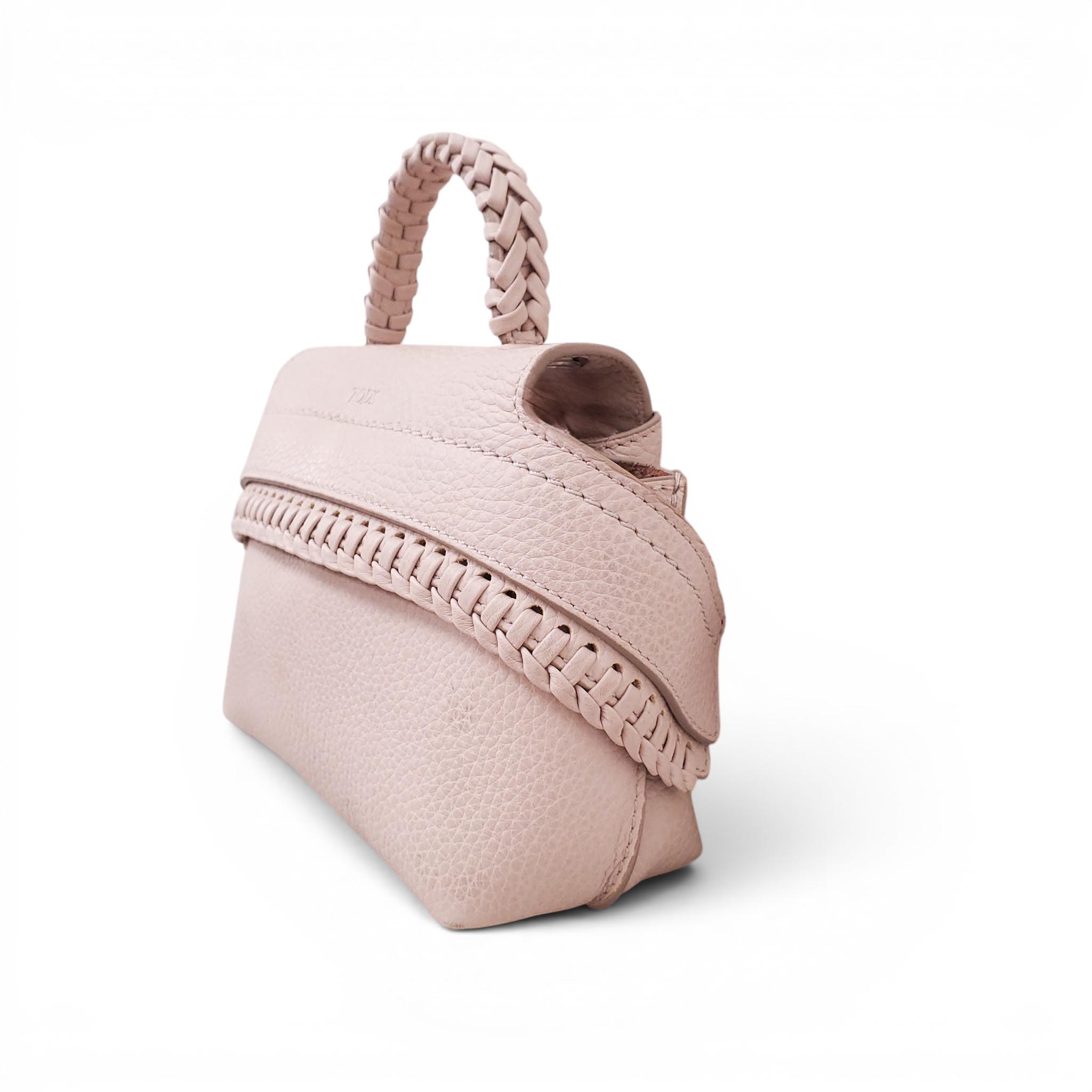 TOD'S CREAM LEATHER BRAIDED CROSSBODY BAG