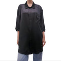 BALENCIAGA HOMEWEAR OVERSIZED BLACK FLUID SATIN SHIRT - SIZE 40