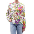 BALENCIAGA OVERSIZED FLORAL SHIMMER BLOUSE - SIZE 36