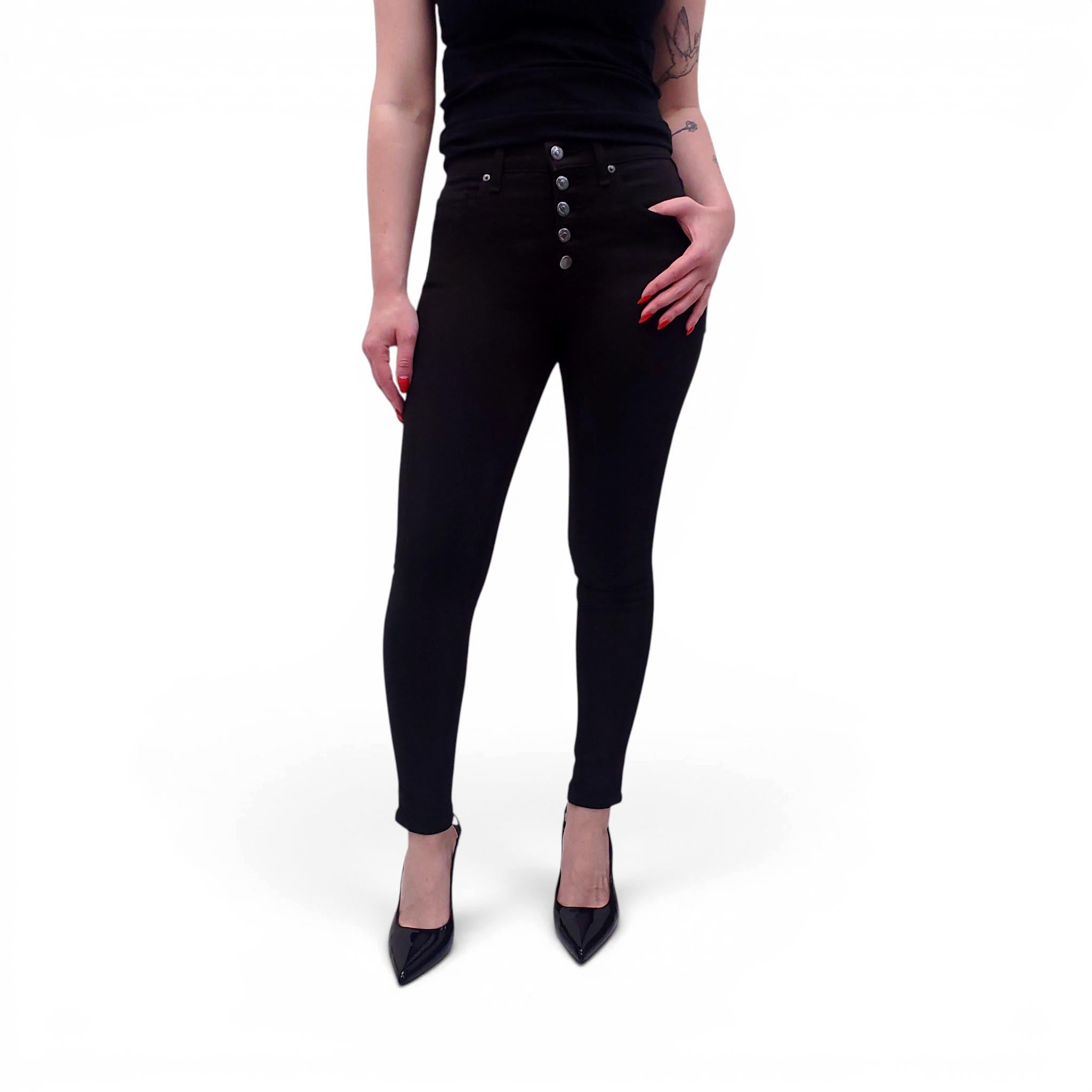 VERONICA BEARD BLACK 'DEBBIE' SKINNY HIGH RISE JEANS - SIZE 25