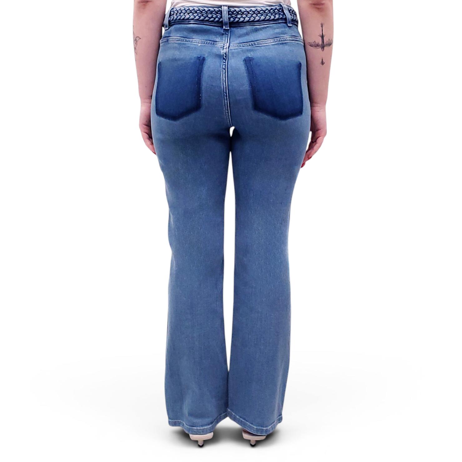 MAJE JEANS WITH BRAIDED DETAIL - SIZE 40