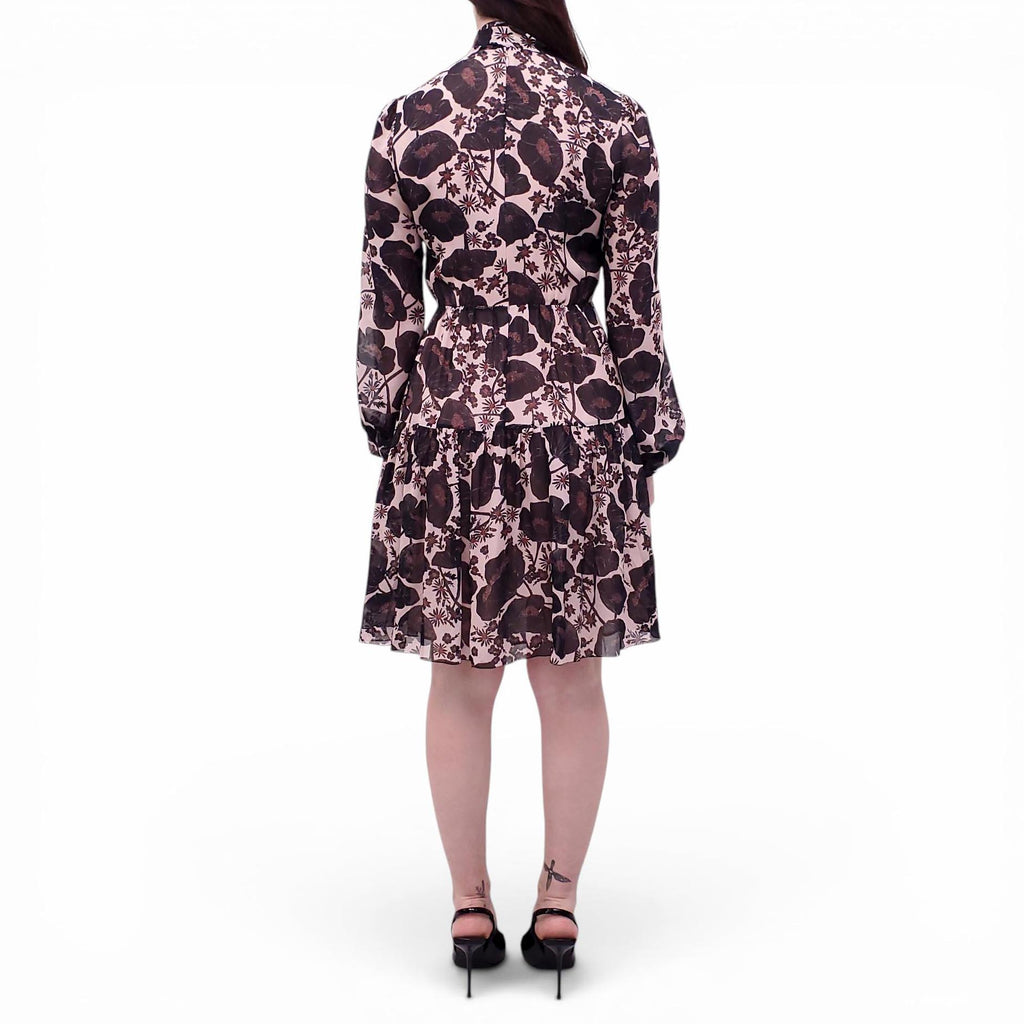 GIAMBATTISTA VALLI FLORAL DRESS WITH TIE DETAIL - SIZE 42