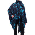 DRIES VAN NOTEN BLACK AND TURQUOISE DRAPED BLOUSE - SIZE L