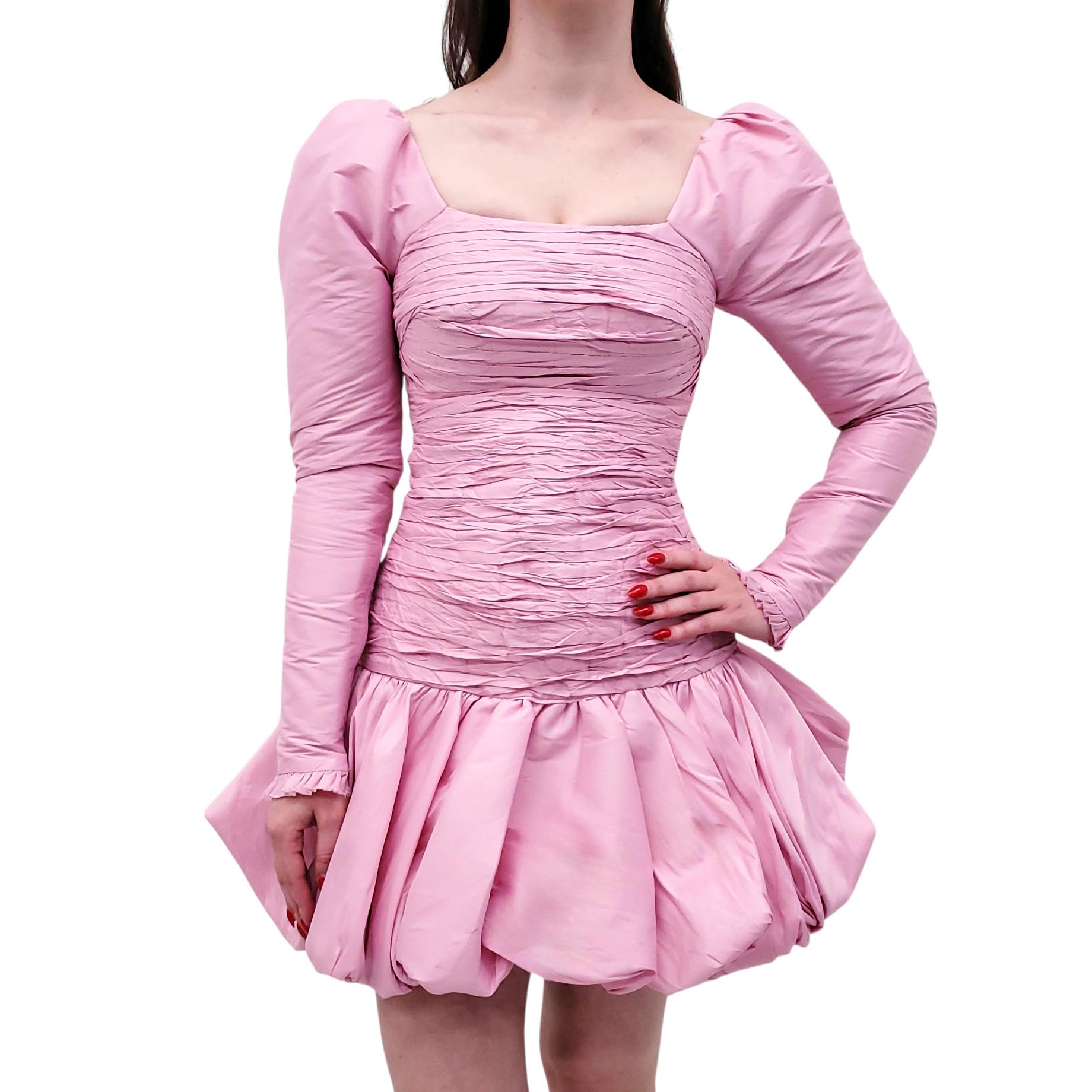 AJE PINK 'BIJOU' RUCHED MINI DRESS - SIZE US 2