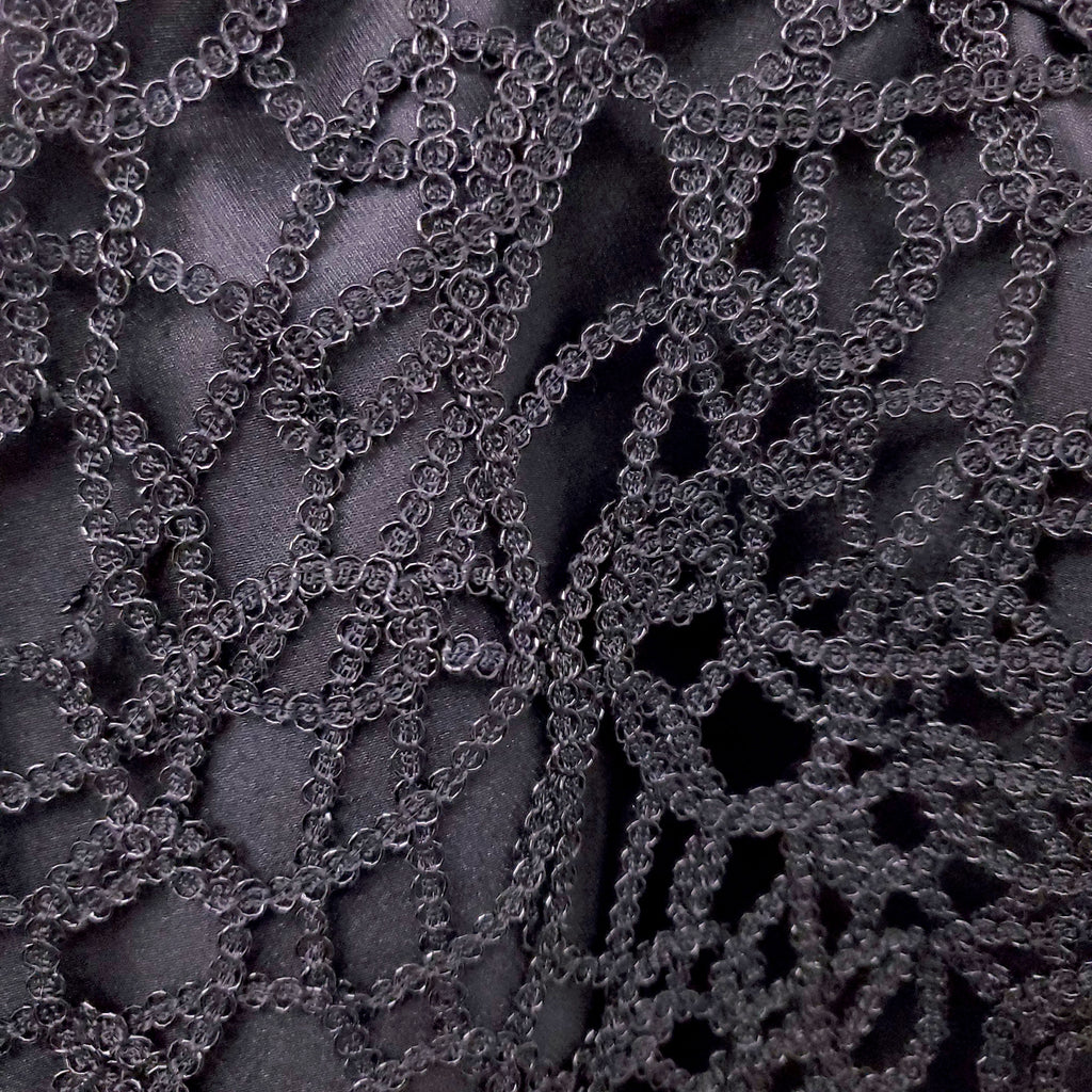 AJE BLACK 'PATINA' LACE MIDI DRESS - SIZE US 6
