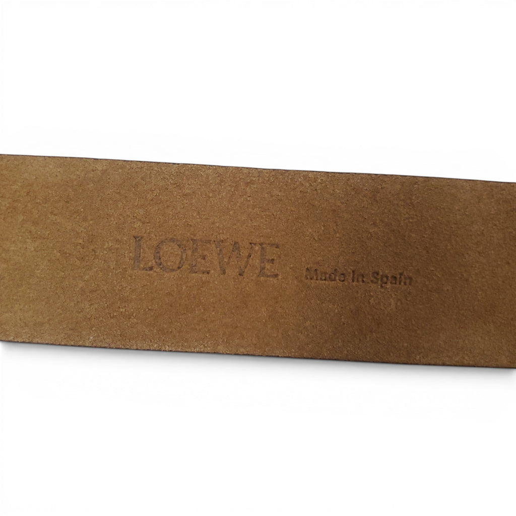 LOEWE SUEDE BELT WITH GOLD BUCKLE - SIZE 75