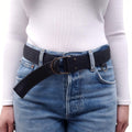 CHRISTIAN DIOR BLACK FABRIC LOGO BELT - SIZE M