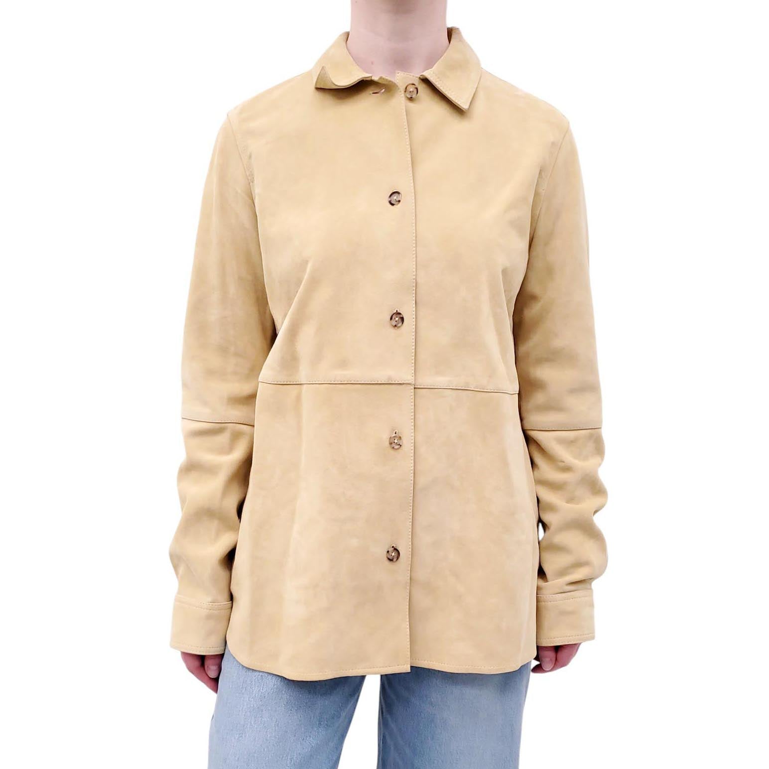 TOTEME SOFT SUEDE OVERSHIRT - SIZE 38