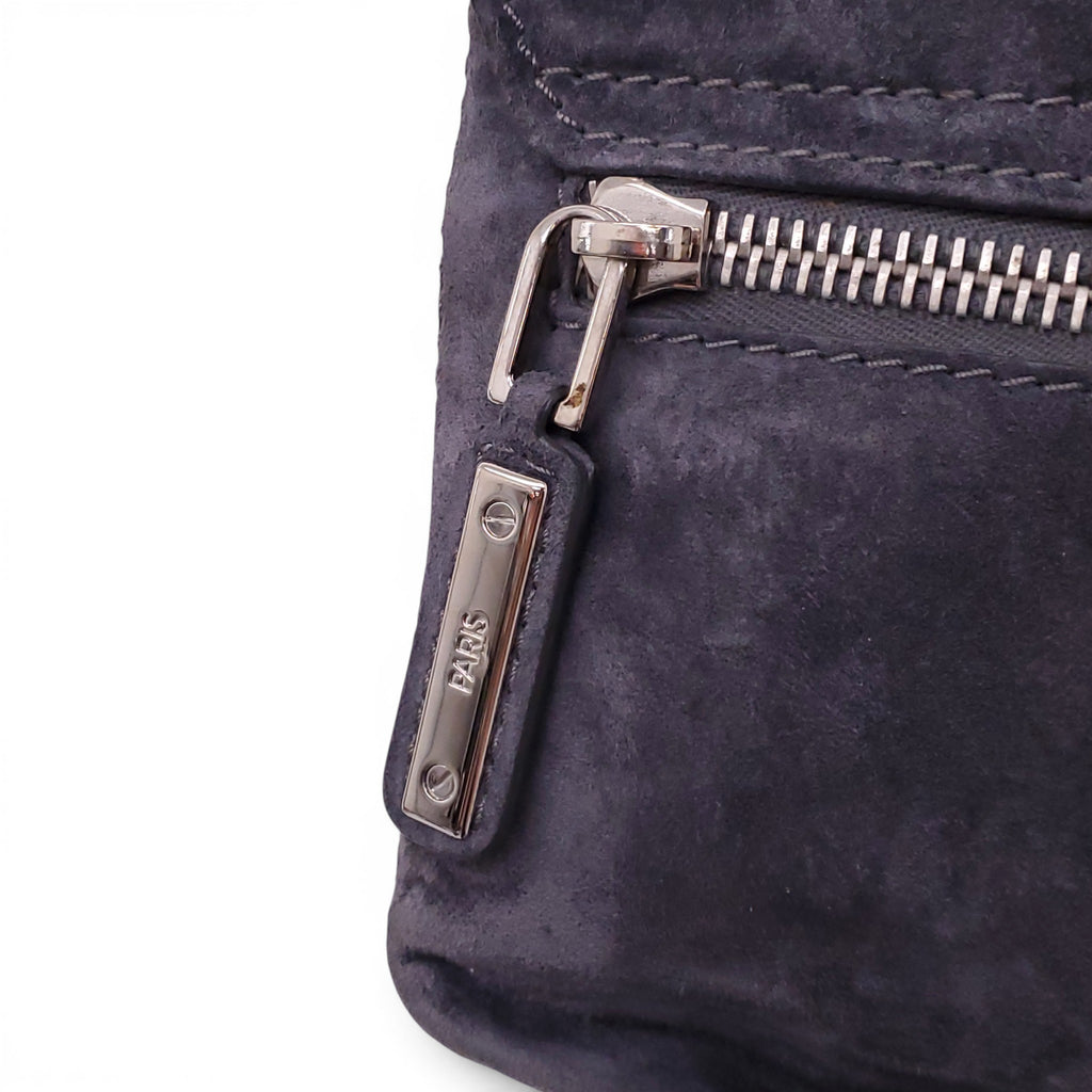 ROGER VIVIER GREY SUEDE METRO SHOULDER BAG