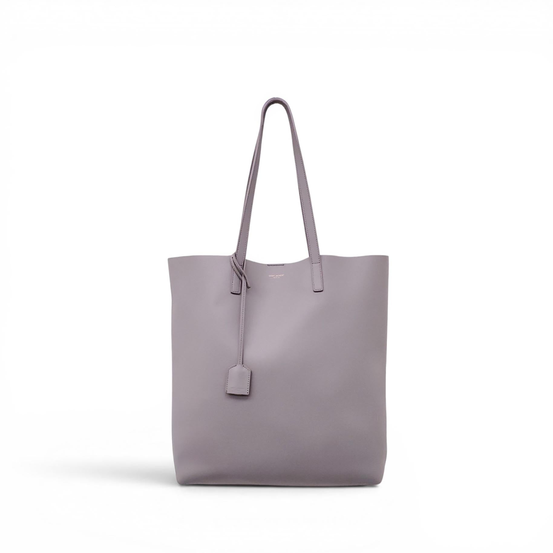 SAINT LAURENT GREY BUCKET TOTE BAG