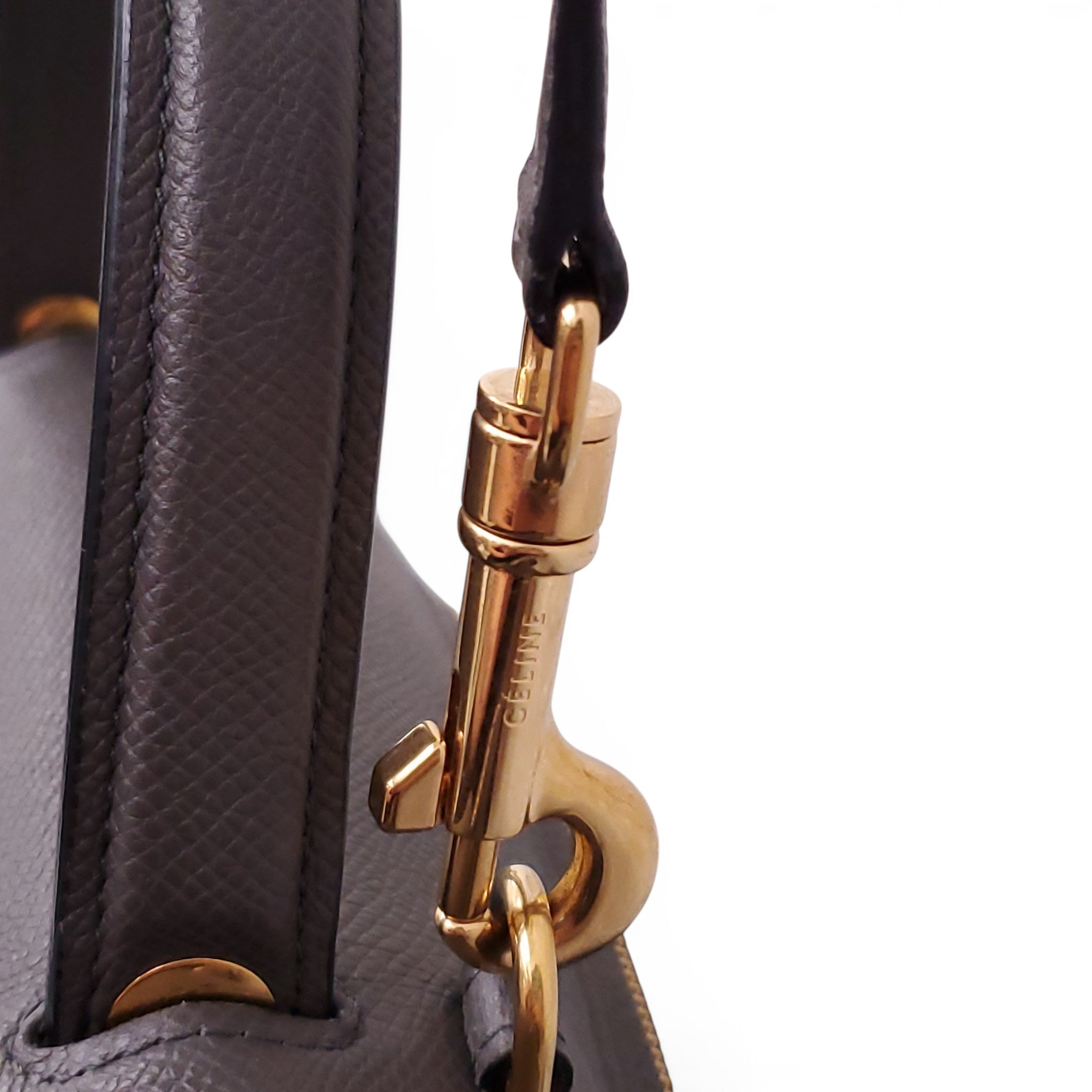 CELINE GREY LEATHER BELT BAG