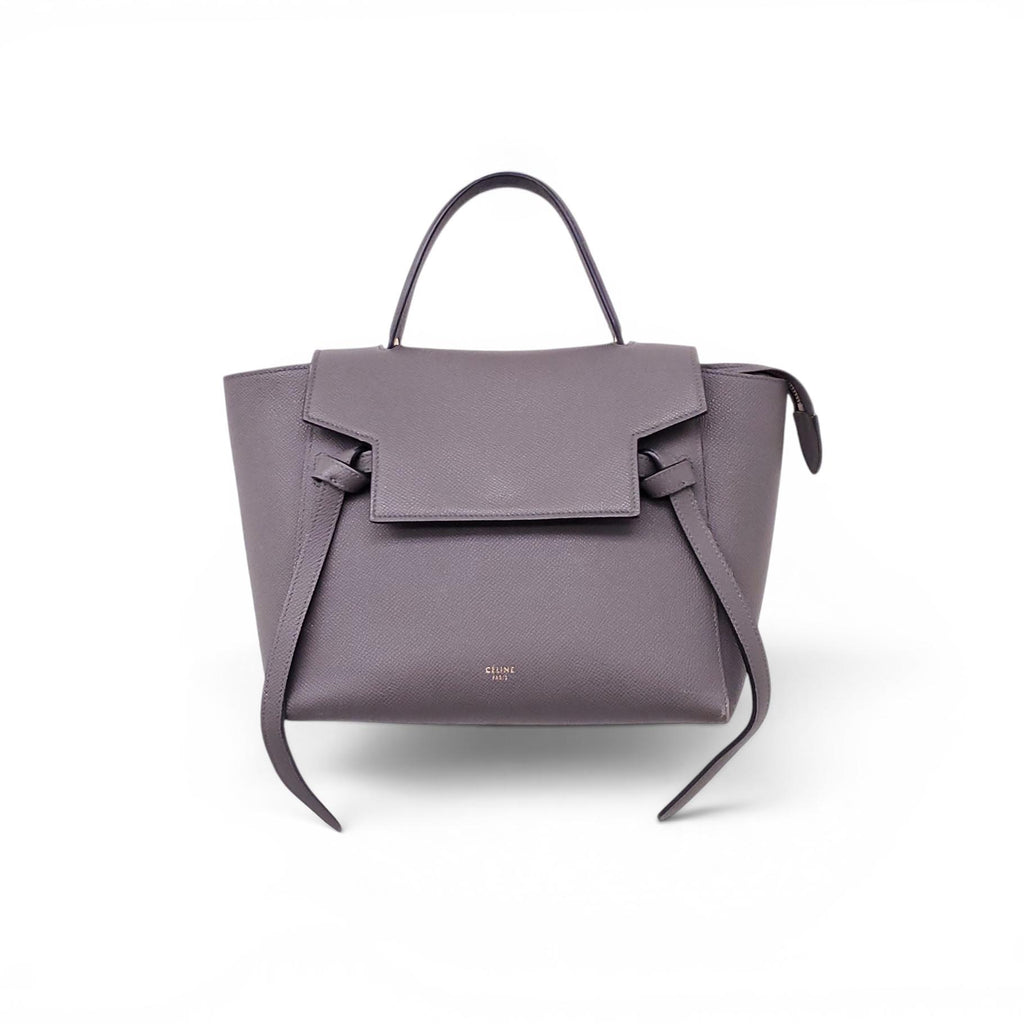 CELINE GREY LEATHER BELT BAG