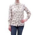 CELINE TRIOMPHE LOGO SILK BLOUSE - SIZE 34