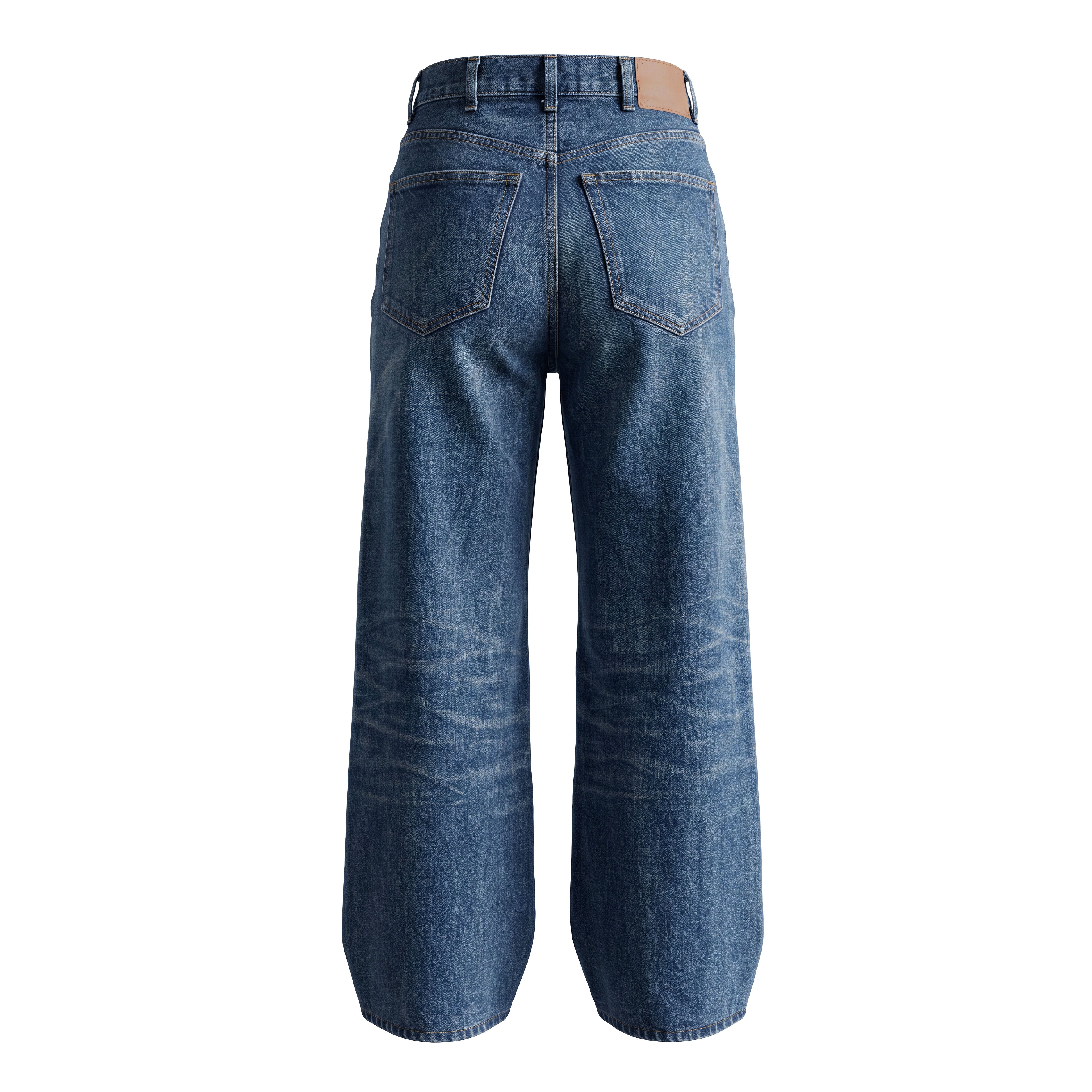 CELINE DARK WASH WIDE LEG JEANS - SIZE 24