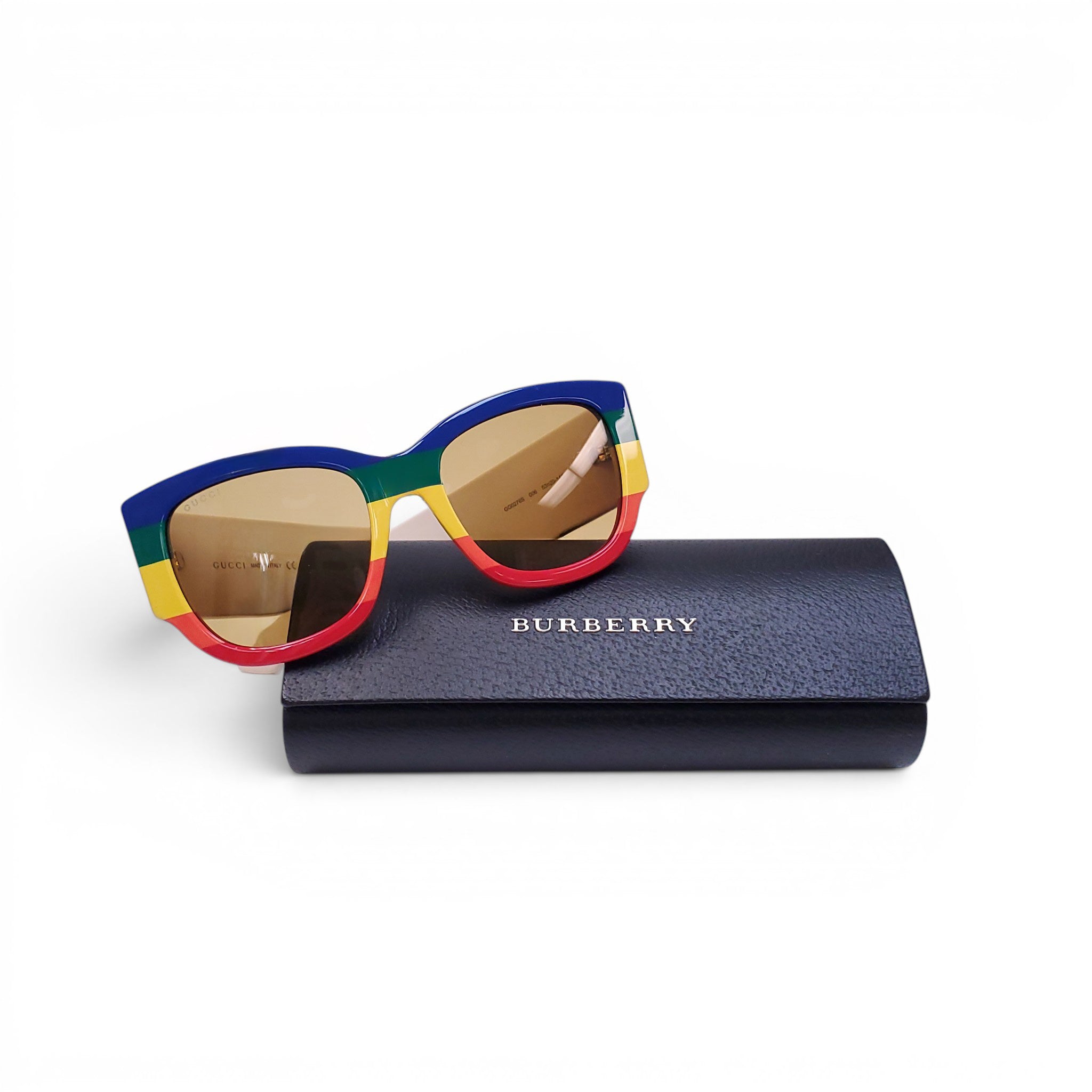 GUCCI RAINBOW SUNGLASSES WITH GOLD LOGO DETAIL