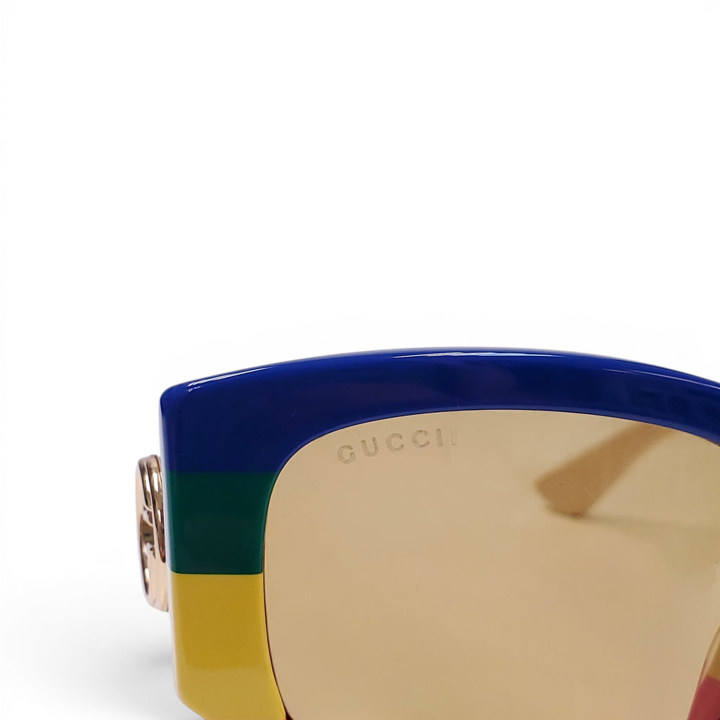 GUCCI RAINBOW SUNGLASSES WITH GOLD LOGO DETAIL