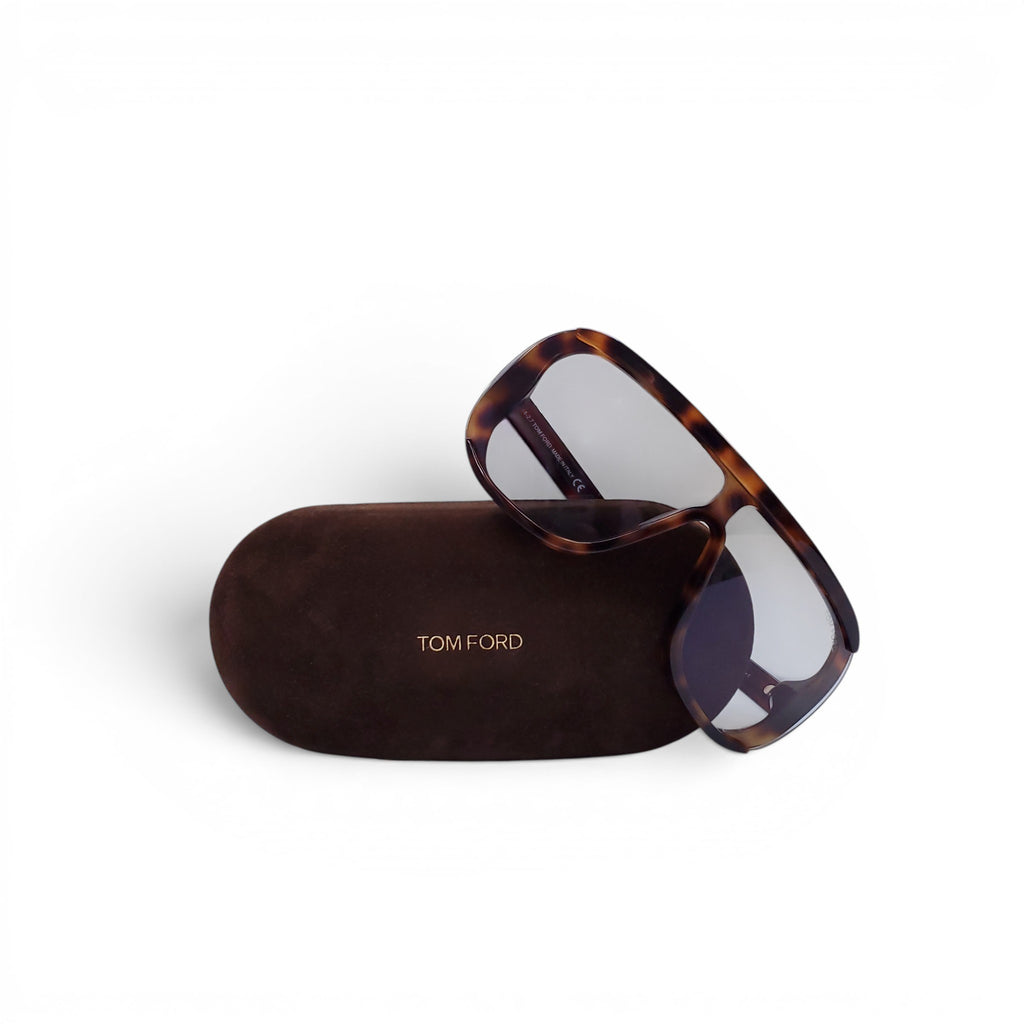 TOM FORD TORTOISE SHELL SHIELD SUNGLASSES