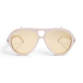 TOM FORD WHITE AVIATOR SUNGLASSES WITH YELLOW LENSES